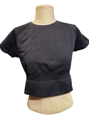 JoyLab Womens Fited Navy Blue Workout Crop Top